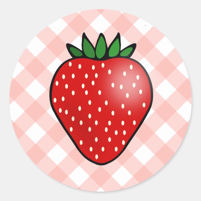 Adesivo Gingham Strawberry Stickers (Frente)