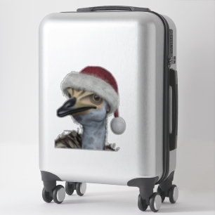 Adesivo Gira Emu Australiana Vestindo Um Chapéu Festivo De
