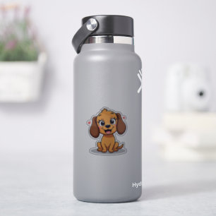 Adesivo Gira Kawaii Dachshund, Rosto Assustador, Pequeno