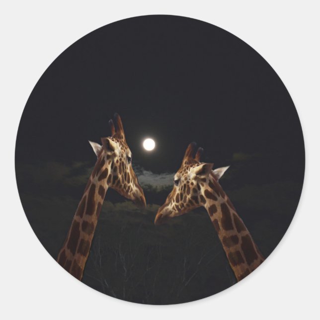Adesivo Girafa Amor À Lua, (Frente)