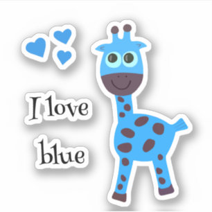 Adesivo Girafa azul