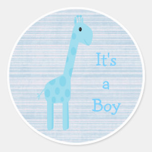 Adesivo Girafa azul bonito seu um bebê novo do menino