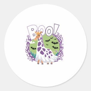 Adesivo Girafa Bonita Boo Ghost Halloween Zoo Lover