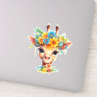 Girafa Bonita com Coroa Floral
