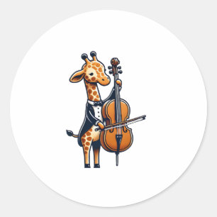 Adesivo Girafa Bonita Tocando Cello Girafas Músicas