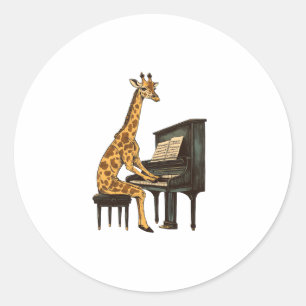 Adesivo Girafa Bonita Tocando Piano Girafas Músicas
