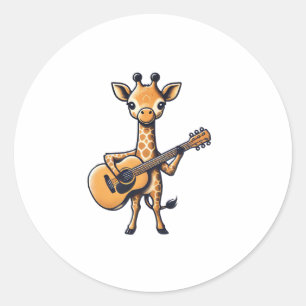 Adesivo Girafa Bonita Tocando Violão Girafas Músico Musi