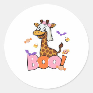 Adesivo Girafa Boo Fantasma Fofa, Animal Assustador de Hal