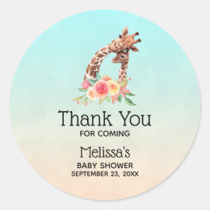 Adesivo Girafa Cólida, Chá de fraldas de Mãe e Bebê