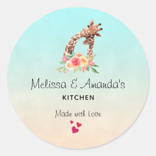 Adesivo Girafa Cólida, Cód. Água, Mãe e Cozinha