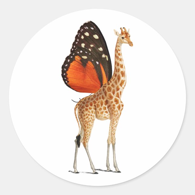 Adesivo girafa com asas de borboleta (Frente)