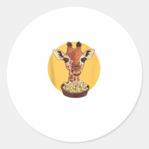 Adesivo Girafa com humor animal de animação de pipoca