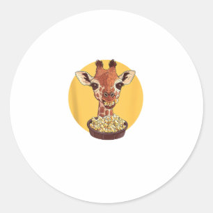 Adesivo Girafa com humor animal de animação de pipoca