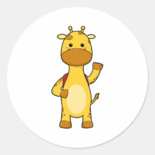 Adesivo Girafa com mochila