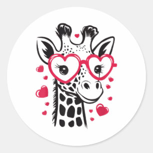 Adesivo Girafa com Namorados de Celebração de Amor