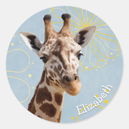 Adesivo Girafa com nome de menina