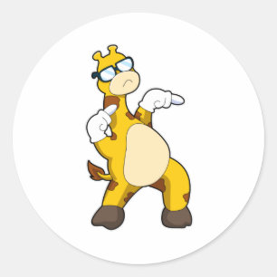 Adesivo Girafa com óculos de sol