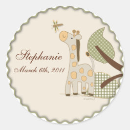 Adesivo Girafa com Xadrez Leaves Sticker