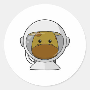 Adesivo Girafa como astronauta com capacete