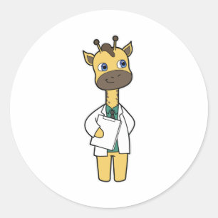 Adesivo Girafa como Doutor com Notepad