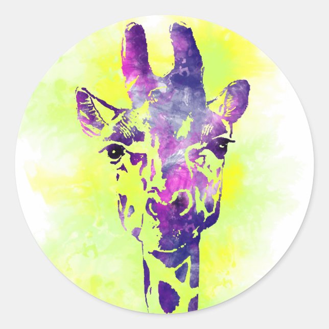 Adesivo Girafa de Aquarela 2 (Frente)