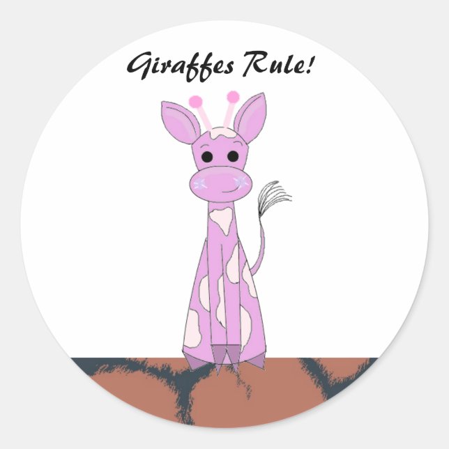 Adesivo Girafa de Desenho Animado com Dito (Frente)