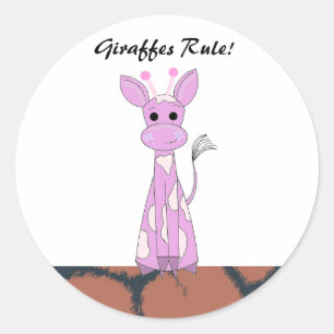 Adesivo Girafa de Desenho Animado com Dito