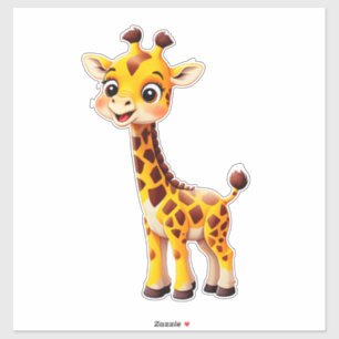 Adesivo Girafa de Desenho Animado Fofa