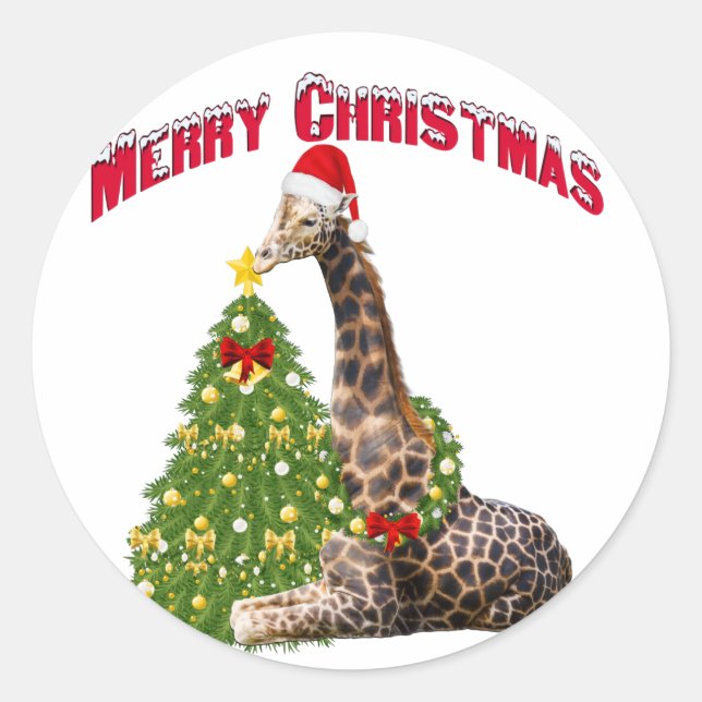 Adesivo Girafa de Natal (Frente)