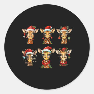 Adesivo Girafa de Natal bonita Girafa de árvore de Natal v