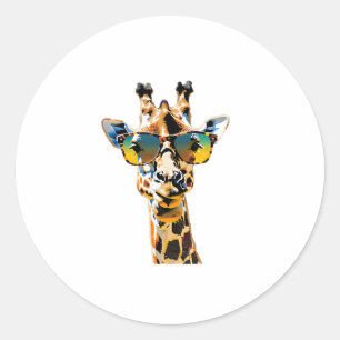 Adesivo girafa de óculos de sol com óculos de sol