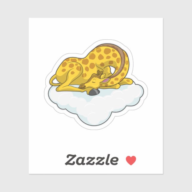 Adesivo Girafa em Nuvens (Folha)