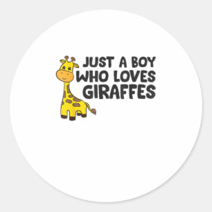 Adesivo Girafa Engraçada Apenas Um Menino Que Ama Girafas