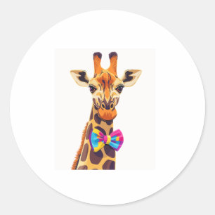 Adesivo Girafa Engraçada Com Humor Animal Bowtie