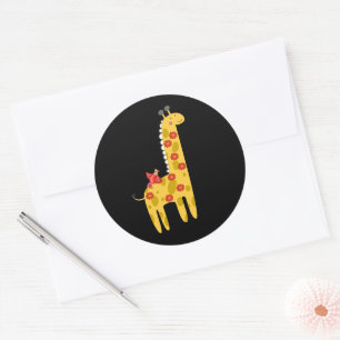 Adesivo Girafa Fofa & Flores de Pássaro Amarelo Vermelho e
