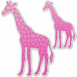 Adesivo Girafa, fúcsia e luz geométricos modernos - rosa