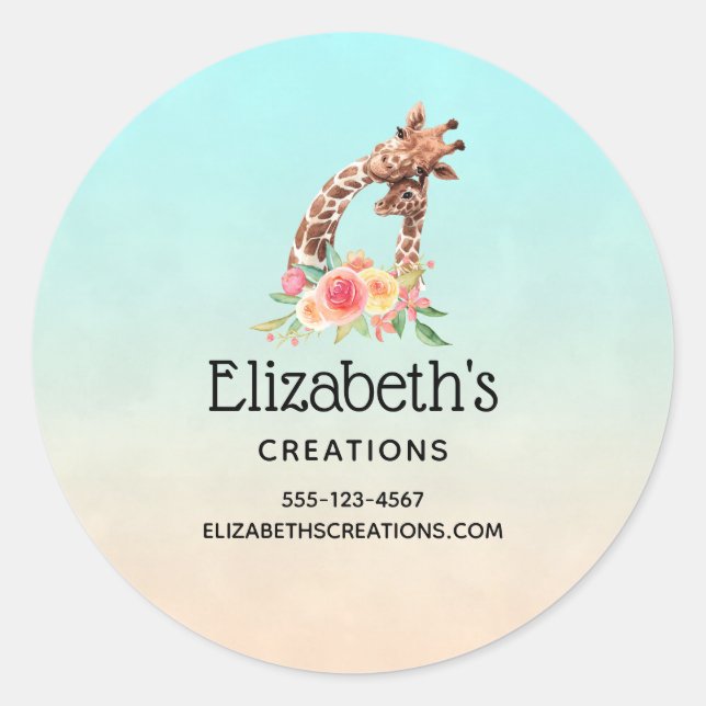 Adesivo Girafa Gira-Cama Cana-Cama Mãe e Bebê (Frente)