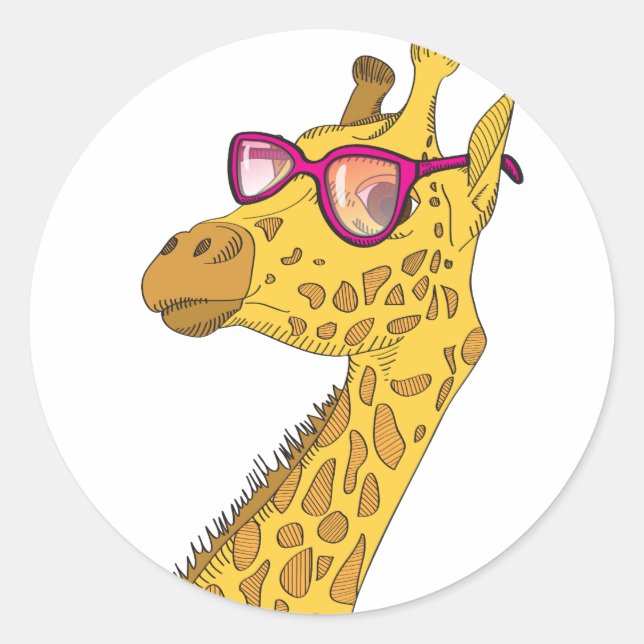 Adesivo Girafa Hipster (Frente)