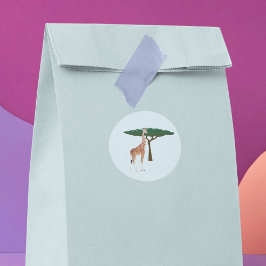 Adesivo Girafa por uma árvore