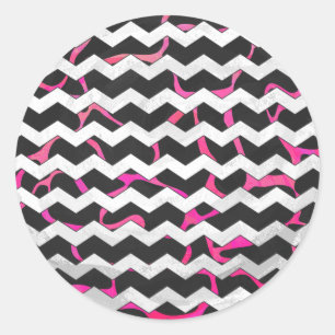 Adesivo Girafa, rosa quente e Impressão preto