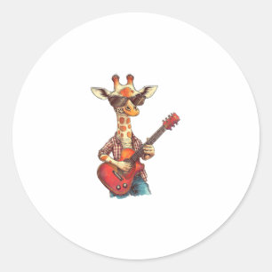 Adesivo Girafa Vestindo óculos de sol tocando violão músic
