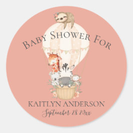 Adesivo Girafa Zebra Balão de Ar Quente Bebe Menina Fofa