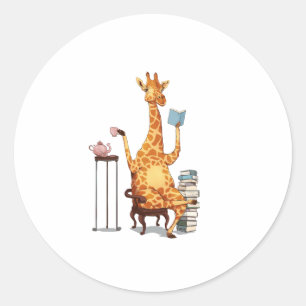Adesivo Girafas, livros e presentes de chá bonitos