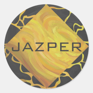 Adesivo Giraffe Black and Yellow Impressão