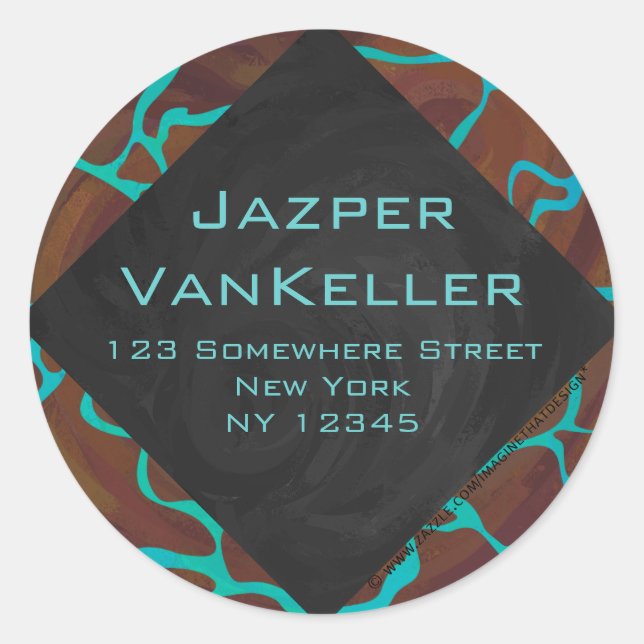 Adesivo Giraffe Brown e Teal Impressão (Frente)