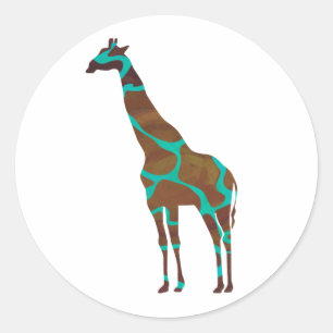 Adesivo Giraffe Brown e Teal Impressão