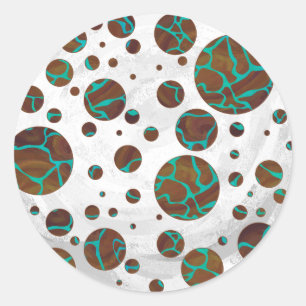 Adesivo Giraffe Brown e Teal Impressão