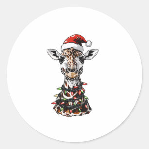 Adesivo Giraffe Christmas Hat Xmas