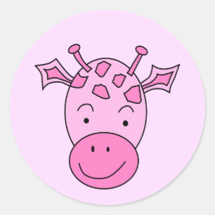 Adesivo Giraffe. cor-de-rosa bonito