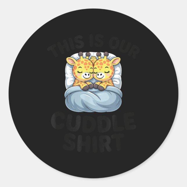 Adesivo Giraffe Couple Cute Love This Is Our Cuddle  (Frente)